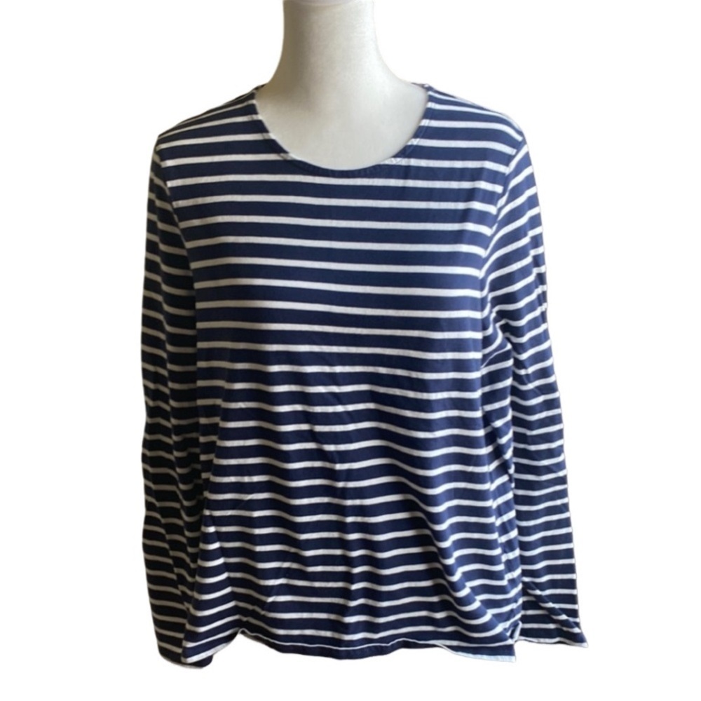 Boden Navy and White Striped long sleeve Shirt. Size 10. 100% cotton.